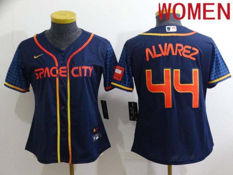 Women Houston Astros #44 Alvarez Blue City Edition Game Nike 2022 MLB Jerseys->women mlb jersey->Women Jersey